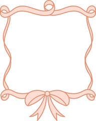 Vintage Ribbon Square Frame With Bow