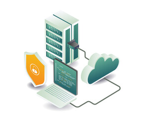 Cloud server security network illustration