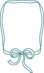 Line Vintage Rectangle Ribbon Frame With Bow
