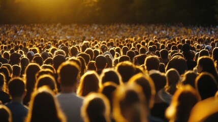 Vibrant Crowd at Outdoor Rally with Natural Lighting