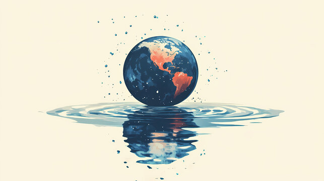 Water droplet reflecting upside down world minimalist snow globe effect distorted reality dream within a. Distorted Reality Effects. Illustration