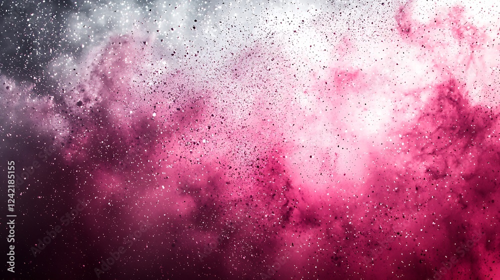 Wall mural a grey and pink to white spray texture color gradient, shining with bright light and a rough abstrac