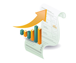 Business financial data analysis infographic sheet paper