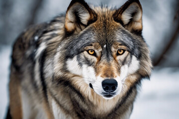 Fototapeta premium wolf in the snow