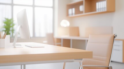 Inviting modern office design with cozy ambiance in warm tones for enhanced productivity