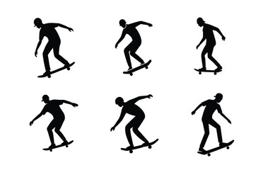 Six Stylish Skateboarders in Action