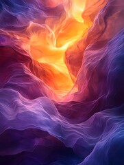 Fototapeta premium A dynamic composition with transparent shapes and vibrant gradients evokes movement and energy, creating a modern feel. Ideal for backgrounds in graphic design or digital media conveying innovation.