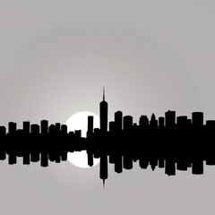 Obraz premium Vibrant watercolor city skyline for travel postcards and urban-themed designs skyline silhouette 