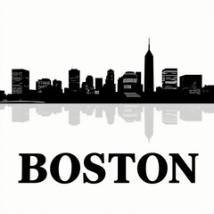 Abstract energy in the city skyline silhouette 