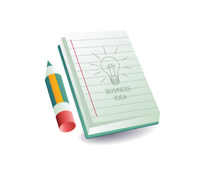 Book about business development ideas illustration