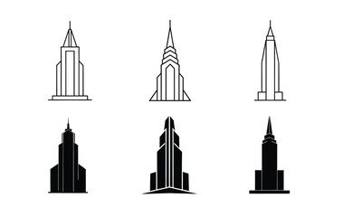 Obraz premium Modern Skyscraper Silhouette Set for Design Projects