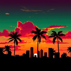 Kobe transparent layers gradient landmarks skyline skyline silhouette 