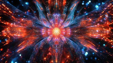 cosmic flower nebula abstract art energy burst
