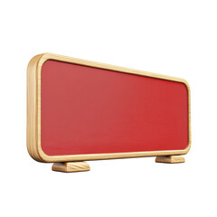 Obraz premium Wooden framed red signboard in a minimalist design