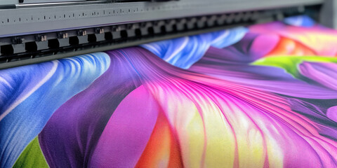 Dtf printer prints vibrant colors on textile fabrics, a modern innovation in textile printing.