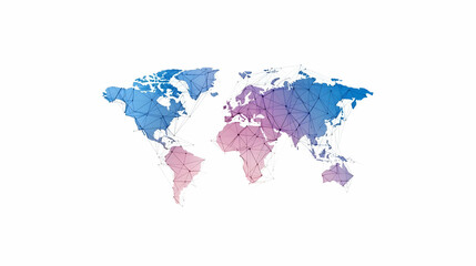 Fototapeta premium Global network connections, world map background, data visualization, website design