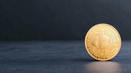 Golden Bitcoin on dark background, cryptocurrency investment concept (1)