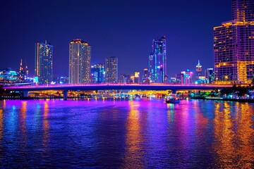 Naklejka premium Night city life.