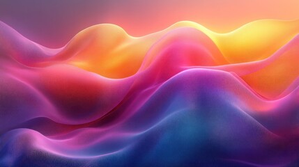 Obraz premium Colorful abstract waves flowing in a serene sunset landscape