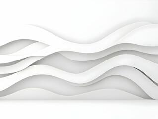Obraz premium White wave wall design, abstract background