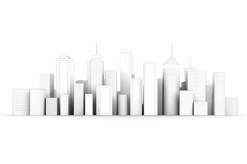 Fototapeta premium Wireframe city skyline, urban landscape, development