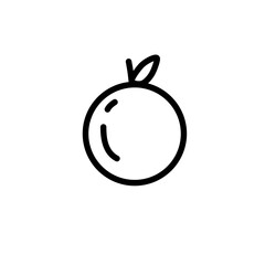 Orange vector icon, minimalist line art. Fruit illustration, simple outline. Hand drawing, Juice