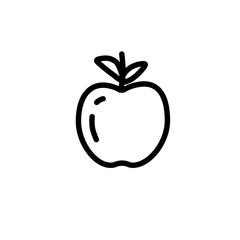Apple vector icon, minimalist line art. Fruit illustration, simple outline. Hand drawing, Juice