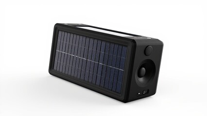 Obraz premium Solar-Powered Portable Speaker isolated on white background 