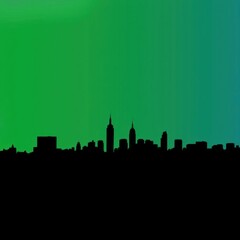 Naklejka premium New york city line art stroke outline illustration vector black and white skyline silhouette 