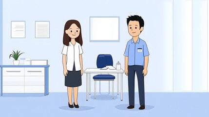 Fototapeta premium Detailed 3D showcasing a professional consultation on various pharmaceutical and medical products in a healthcare or pharmacy setting The image highlights the expertise technology