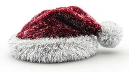 Festive Red and White Furry Santa Hat