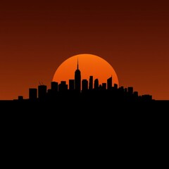 Fototapeta premium City isolated vector illustration on white background for logo graphic design advertising and marketing generative ai skyline silhouette 