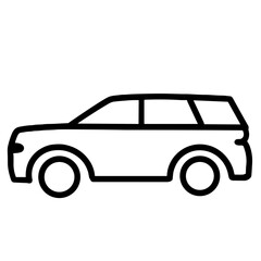 black car isolated on white, icon vector illustration