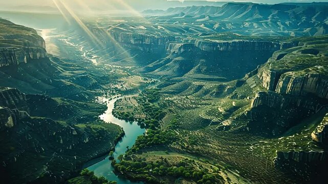 Aerial View Of Canyon Footage 4K