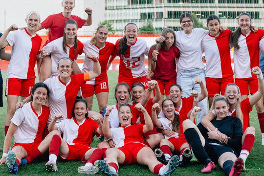  Soccer Team Celebrating Victory