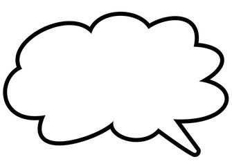 ポップな手描きの吹き出し。アウトライン。