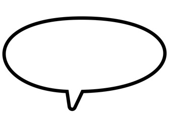 ポップな手描きの吹き出し。アウトライン。