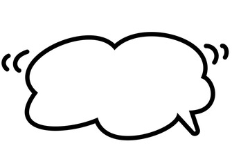 ポップな手描きの吹き出し。アウトライン。