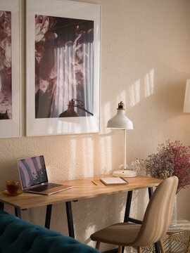 Sunny workplace of a freelancer