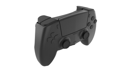 Black gamer joystick controller isolated on transparent background PNG © Jferson