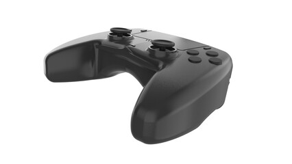 Black gamer joystick controller isolated on transparent background PNG