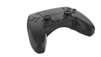 White gamer joystick controller isolated on transparent background PNG