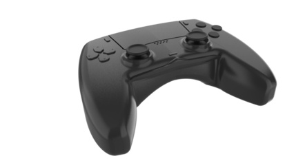 White gamer joystick controller isolated on transparent background PNG