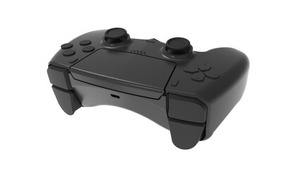 Black gamer joystick controller isolated on transparent background PNG