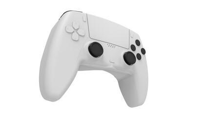 White gamer joystick controller isolated on transparent background PNG