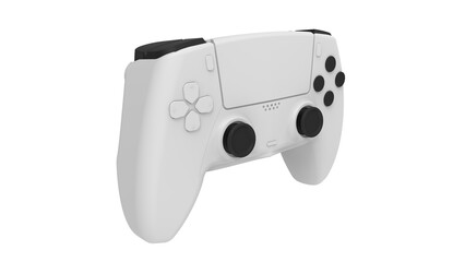 White gamer joystick controller isolated on transparent background PNG © Jferson