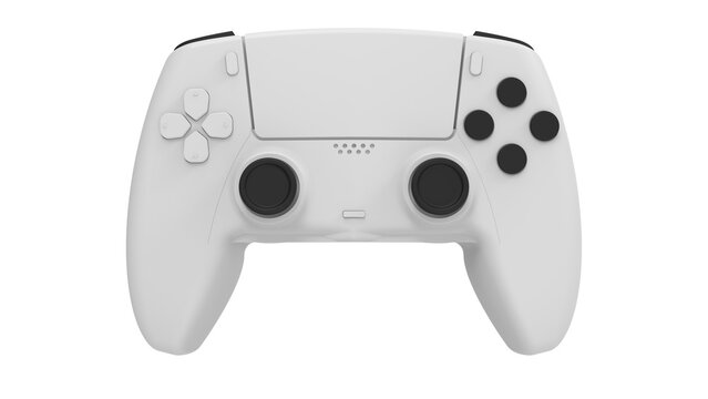 White gamer joystick controller isolated on transparent background PNG