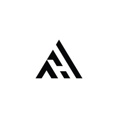 letter AH or HA initial logo design vector template