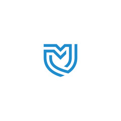 Initial Letter M Shield Monogram logo