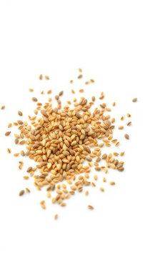 Isolated zira cumin jeera seeds close-up on white background, isolated, cuisine, dry